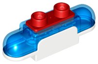 LEGO part Duplo Siren with Light and Sound, 1 x 2 Base with  Trans-Dark Blue Lights, Curved Edges and Red 2 Stud Button on Top (39787c01)