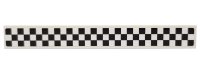 LEGO part Tile 1 x 8 with Black Checkered Pattern on White Background (Sticker) - Sets 75874 / 76898 / 76899 4162pb138