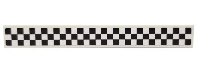 LEGO part Tile 1 x 8 with Black Checkered Pattern on White Background (Sticker) - Sets 75874 / 76898 / 76899 (4162pb138)
