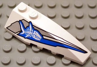 LEGO part Wedge 6 x 2 Right with Shark Skeleton Pattern (41747pb002)