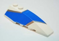 LEGO part Wedge 6 x 2 Right with Blue and Silver Wraparound Pattern 41747pb015
