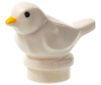 LEGO part Bird, Small with Black Eyes and Bright Light Orange Beak Pattern 41835pb01