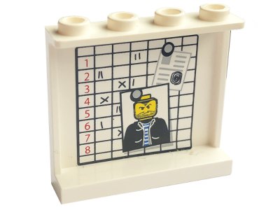 LEGO part Panel 1 x 4 x 3 - Hollow Studs with Police Case Board and Minifigure Photo Pattern on Inside (Sticker) - Set 7743 (4215bpb19)