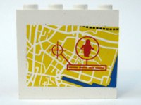 LEGO part Panel 1 x 4 x 3 - Hollow Studs with Map Street Pattern 5 and Minifigure in Circle (Sticker) - Set 7034 4215bpb27