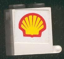LEGO part Container, Box 2 x 2 x 2 - Solid Studs with Shell Logo Pattern on Both Sides (Stickers) - Set 6378 (4345apb01)