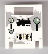 LEGO part Container, Box 2 x 2 x 2 Door with Slot with Locomotive Controls Pattern 4346pb02