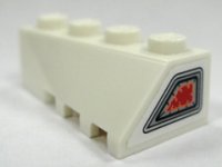 LEGO part Wedge 4 x 2 Sloped Left with Jet Exhaust Pattern on narrow end (Sticker) - Set 7695 43721pb01