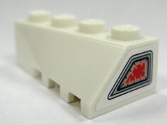 LEGO part Wedge 4 x 2 Sloped Left with Jet Exhaust Pattern on narrow end (Sticker) - Set 7695 (43721pb01)