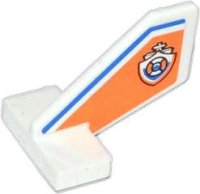 LEGO part Tail Shuttle, Small with Blue Line and Coast Guard Logo on Orange Background Pattern on Both Sides (Stickers) - Set 60014 44661pb020