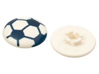 LEGO part Clikits, Icon Round 2 x 2 Large with Pin with Dark Blue Soccer Ball Pattern 45471pb02
