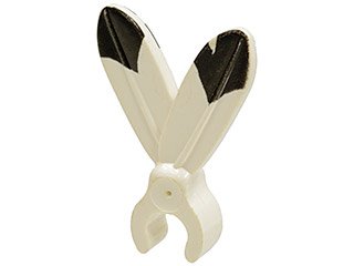LEGO part Minifigure, Plume Feathers with Clip and Black Tip Pattern (471p01)