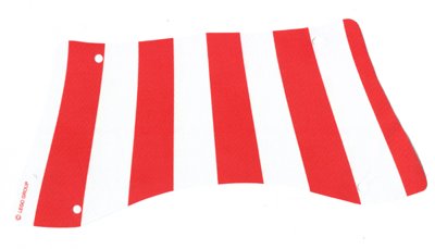 LEGO part Cloth Sail 31 x 14 Bottom Recurved with Red Stripes Pattern (48145)