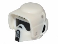 LEGO onderdeel Minifigure, Headgear Helmet SW Scout Trooper, Dual Molded, White with Black and Dark Bluish Gray Marks Pattern 48156pb01