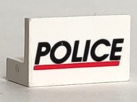 LEGO part Panel 1 x 2 x 1 with 'POLICE' Red Line Pattern 4865pb002
