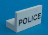 LEGO part Panel 1 x 2 x 1 with 'POLICE' Pattern 4865pb003
