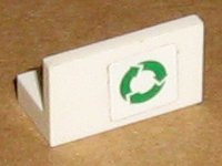 LEGO part Panel 1 x 2 x 1 with Green Recycling Arrows Pattern (Sticker) - Set 7991 (4865pb031)
