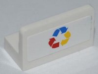 LEGO part Panel 1 x 2 x 1 with Three Color Recycling Arrows Pattern (Sticker) - Set 4206 4865pb047