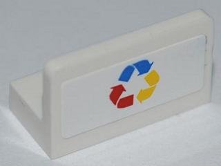 LEGO part Panel 1 x 2 x 1 with Three Color Recycling Arrows Pattern (Sticker) - Set 4206 (4865pb047)