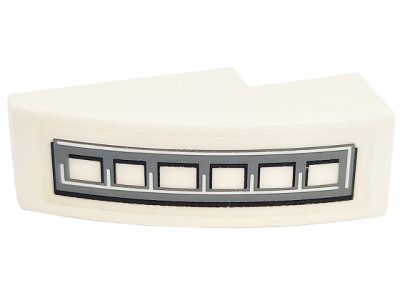 LEGO part Slope, Curved 3 x 1 with Black and Dark Bluish Gray Grille Pattern Model Right Side (Sticker) - Set 5973 (50950pb171R)