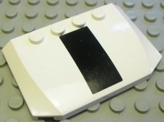 LEGO part Wedge 4 x 6 x 2/3 Triple Curved with Black Stripe Pattern (Sticker) - Set 7245-1 (52031pb019)