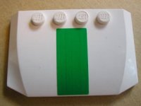 LEGO part Wedge 4 x 6 x 2/3 Triple Curved with Green Stripe Pattern (Sticker) - Set 7245-1 52031pb020
