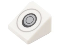 LEGO part Slope 30 1 x 1 x 2/3 with Joystick Control, Dark Bluish Gray, Black, and Light Bluish Gray Circles Pattern 54200pb119
