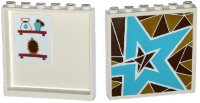 LEGO part Panel 1 x 6 x 5 with Perfume Bottles and Mirror on Inside and Triangles Mosaic and Star on Outside Pattern Model Left Side (Stickers) - Set 41106 59349pb099L