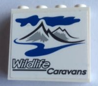 LEGO part Panel 1 x 4 x 3 with Side Supports - Hollow Studs with 'Wildlife Caravans' Pattern (Sticker) - Set 60182 60581pb163