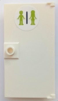 LEGO part Door 1 x 4 x 6 with Stud Handle with Lime Male and Female Mini Dolls Silhouettes (Unisex Restroom) Pattern (Sticker) - Set 41395 60616pb068