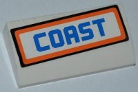 LEGO part Slope, Curved 2 x 4 x 2/3 without Bottom Tubes with 'COAST' Pattern (Sticker) - Set 7726 61068pb012