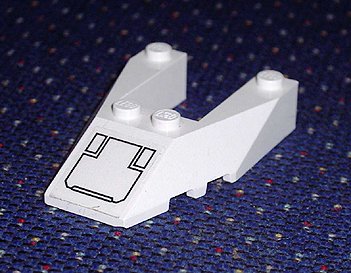 LEGO part Wedge 6 x 4 Cutout with Stud Notches with Panel Pattern (Sticker) - Set 7700 (6153bpb01)