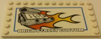 LEGO part Tile, Modified 6 x 12 with Studs on Edges with 'BSC BRICK STREET CUSTOM' Pattern (Sticker) - Set 8154 6178pb023