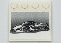 LEGO part Tile, Modified 4 x 4 with Studs on Edge with Black and White McLaren 720S Car Pattern (Sticker) - Set 75880 6179pb215