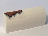 LEGO part Slope, Curved 1 x 4 x 1 1/3 with Rust Pattern (Sticker) - Set 10274 6191pb024