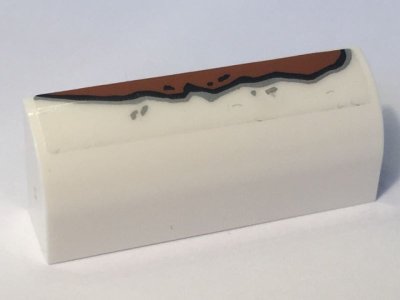 LEGO part Slope, Curved 1 x 4 x 1 1/3 with Rust Long Pattern (Sticker) - Set 10274 (6191pb025)