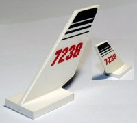 LEGO part Tail Shuttle with '7238' and Black Lines Pattern on Both Sides (Stickers) - Set 7238 6239pb012