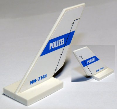 LEGO part Tail Shuttle with 'POLIZEI' and 'NN-7741' Pattern on Both Sides (Stickers) - Set 7741 (6239pb016)