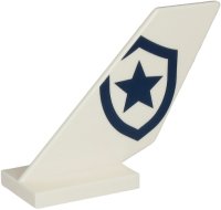 LEGO part Tail Shuttle with Partial Dark Blue Police Star Badge Logo Pattern on Both Sides 6239pb092