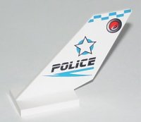 LEGO part Tail Shuttle with Police Blue Checkered Pattern 6239px1