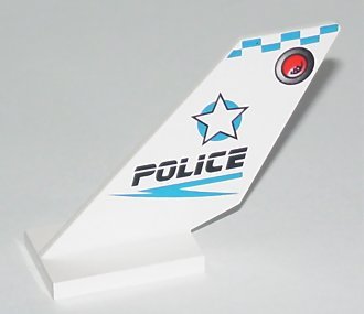 LEGO part Tail Shuttle with Police Blue Checkered Pattern (6239px1)