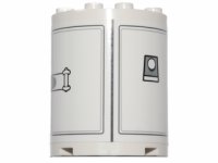 LEGO part Cylinder Half 2 x 4 x 4 with SW Gun Turret Hatches Pattern (Sticker) - Set 75138 6259pb025