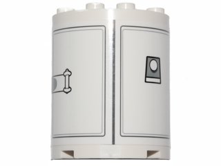 LEGO part Cylinder Half 2 x 4 x 4 with SW Gun Turret Hatches Pattern (Sticker) - Set 75138 (6259pb025)