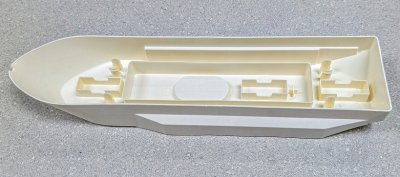 LEGO part Boat, Hull Unitary 51 x 12 x 6 with Side Bulges, Base (62791)