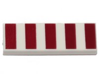 LEGO part Tile 1 x 3 with 5 Dark Red Stripes Pattern 63864pb188