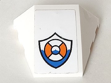 LEGO part Wedge 4 x 3 Triple Curved No Studs with Coast Guard Logo Pattern (Sticker) - Set 60166 (64225pb022)