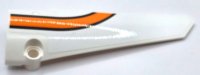 LEGO part Technic, Panel Fairing # 6 Long Smooth, Side B with Dark Bluish Gray and Orange Stripes Pattern (Sticker) - Set 42052 64393pb061