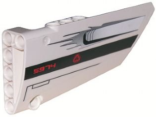 LEGO part Technic, Panel Fairing #18 Large Smooth, Side B with '5974' and Air Intake Pattern (Sticker) - Set 5974 (64682pb003)