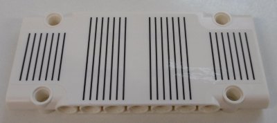 LEGO part Technic, Panel Plate 5 x 11 x 1 with Black Grille Lines Pattern (Sticker) - Set 42100 (64782pb049)