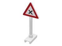 LEGO part Road Sign Triangle with Dangerous Intersection Pattern 649pb12