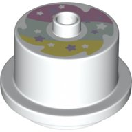 LEGO part Duplo Cake with Rainbow Frosting and Stars on Top Pattern (65157pb04)